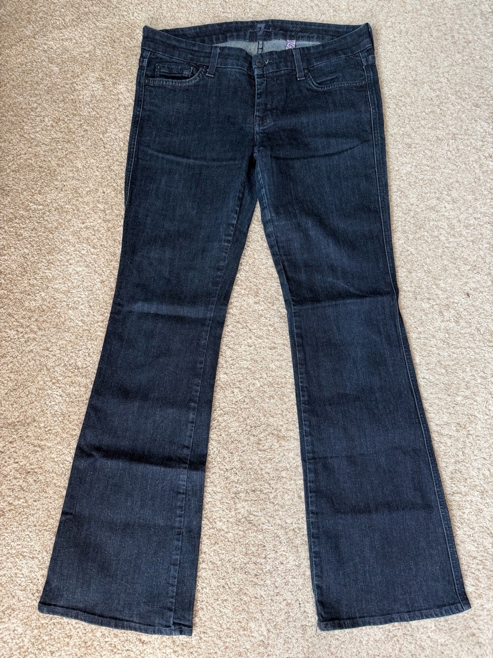 7 For All Mankind Women's Dark Blue Flare Jeans
